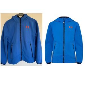 Under Armour Storm, Water Repellent, Coldgear Hooded Jacket in Powderkeg Blue